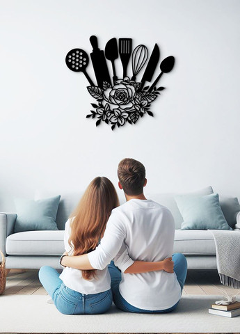 Декор в комнату, интерьерная картина на стену "Набор столовых приборов", стиль минимализм 40х45 см Woodyard (291882725)