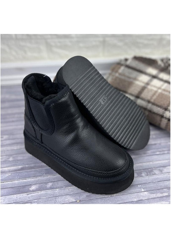 Уггi жiночi шкiрянi на платформi челсi Е-00880-50 Чорнi No Brand (306455517)