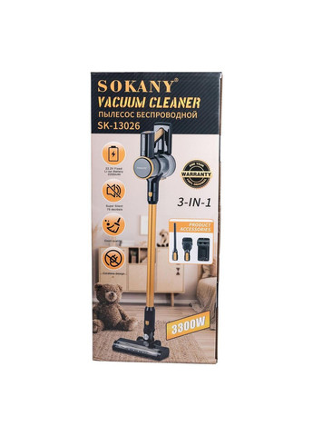 Пилосос вертикальний акумуляторний 3 в 1 для сухого прибирання 3300 Вт SK-13026 Sokany (368767215)