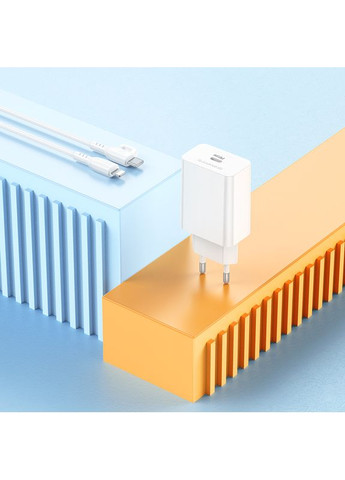 Мережевий зарядний пристрій з кабелем single port PD20W charger set(C to iP) (6941991111419) Borofone BA21A Pro Long journey (362219460)