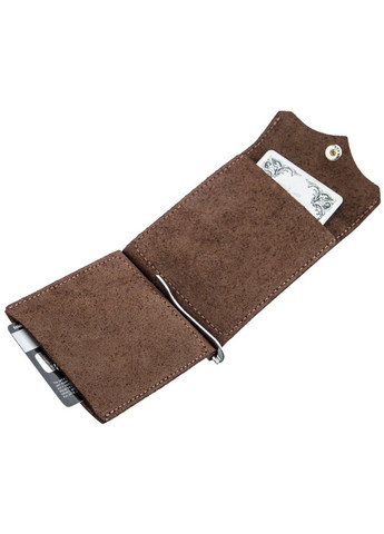 Солідний шкіряний Затискач для грошей 11197 Коричневий Grande Pelle (317276249)