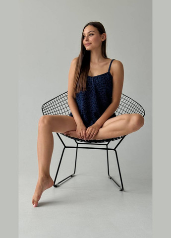 Темно-синя піжамний комплект No Brand