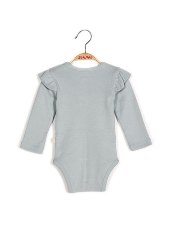 Боді для немовля з органічної бавовни і рукавами-рюшами, колір м'ятний, вік 0-3 місяці, зріст 62 см MININIO (372799482)