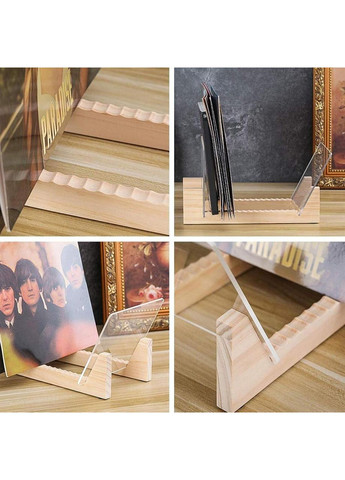 Держатель органайзер подставка для виниловых пластинок и книг 34х9 Light wood SP-100-12 No Brand (366304101)