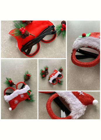 Набір новорічних окулярів, 5 шт. (ялинки, сніжинки, Санта Клаус, шапка новорічна, банти), для святкової вечірки No Brand (315719916)
