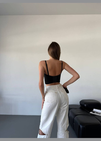 Корсет-топ со стразами черный No Brand (331110549)