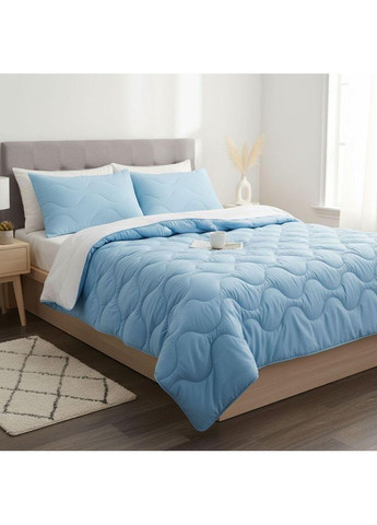 Набір постільний NordicBlue полуторний ковдра 140х210 та подушка 50х70 блакитний антиалергенний, штучний пух IDEIA (371813182)