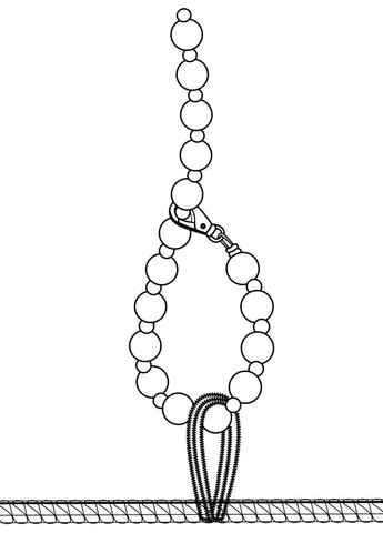 Боді Noir Handmade F297 Libido Deep-V з коміром, перлинним ланцюжком і підв’язками Collar (303907762)