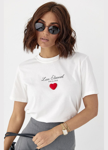 Футболка с объемным сердцем Lurex - (335400991)