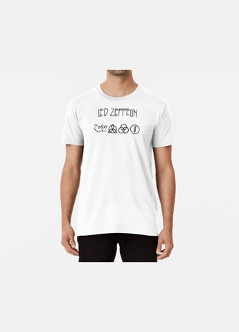 Біла чоловіча футболка з принтом led zeppelin Stedman