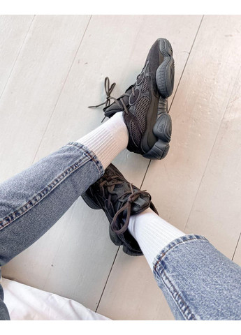 КРОССОВКИ ЖЕНСКИЕ ADIDAS YEEZY BOOST 500 GRANITE АДИДАС ИЗИ БУСТ No Brand чёрные демисезоны (367171982)