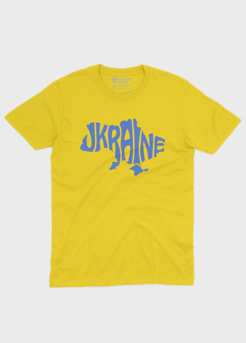 Желтая демисезонная футболка для девочки с патриотическим принтом карта украины (ts001-2-sun-005-1-043-g) Modno
