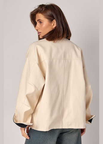 Бежевая демисезонная стильная куртка No Brand