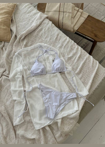 Белый летний женский купальник. раздельный No Brand