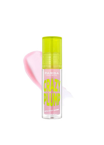 Блиск-плампер для об'єму губ Crazy Plump, 5,5 мл, 102 Rose sparkle Світло-рожевий з шимером Parisa Cosmetics (354232213)