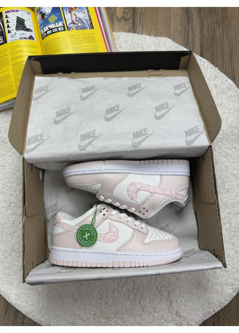Рожеві Осінні кросівки чоловічі nike sb dunk low pink white найк сб данк No Brand