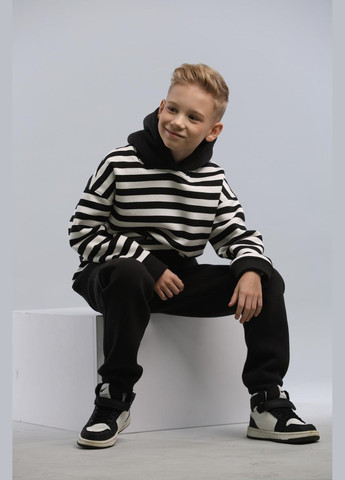 Черный демисезонный костюм подростковый на флисе брючный IRmAS оверсайз