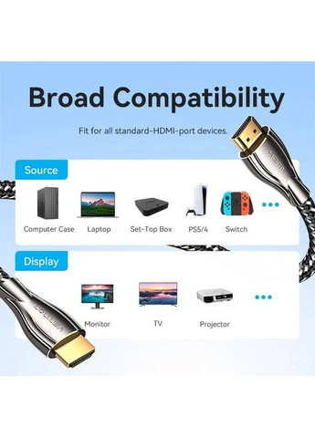 Кабель HDMI - HDMI V 2.0 (M/M), 2 м, Black (ALMBH) Vention (370619056)