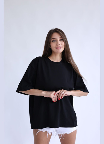 Женская футболка хлопок черная Kraya - (316476099)