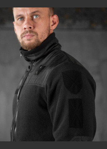 Тактическая мужская демисезонная кофта на флисе черная No Brand (305076269)