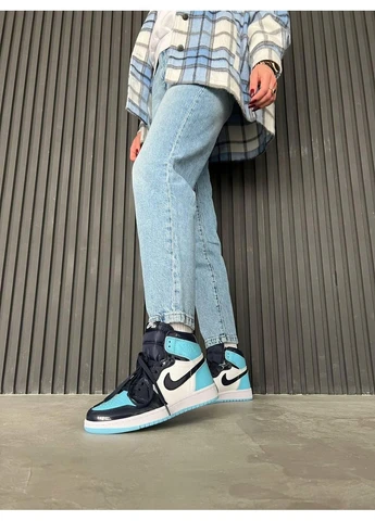КРОССОВКИ ЖЕНСКИЕ NIKE AIR JORDAN 1 RETRO HIGH PATENT BLUE 2 НАЙК АИР ДЖОРДАН СИНИЕ No Brand синие демисезоны (391050195)