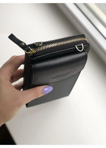 Жіноча сумка гаманець клатч жіночий чорний, сумка для телефону через плече FOREVER LOVELY, сумка чохол web No Brand (289870012)