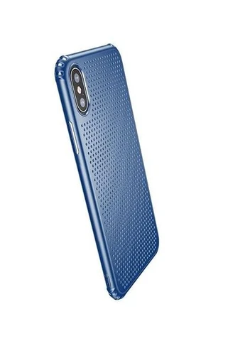 Чохол iPhone X перфорований TPU WIAPIPHX-DD03, синій, матеріал - поліуретан, тонкий, підтримка бездротової зарядки Baseus (396651004)