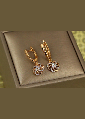Сережки підвіски мальва 2.6 см золотисті Xuping Jewelry (316433619)