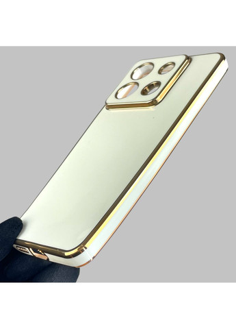 Чохол для Redmi Note 13 Pro 5G глянсовий із золотою окантовкою із захистом камери на сяомі редмі нот 13 про 5г білий Xiaomi (366020427)