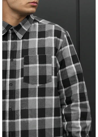 Чоловіча сорочка Стаф чорносіра класична ed black gray Seli Staff (400433762)