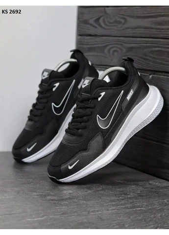 Черные демисезонные кроссовки мужские nike black найк черные No Brand