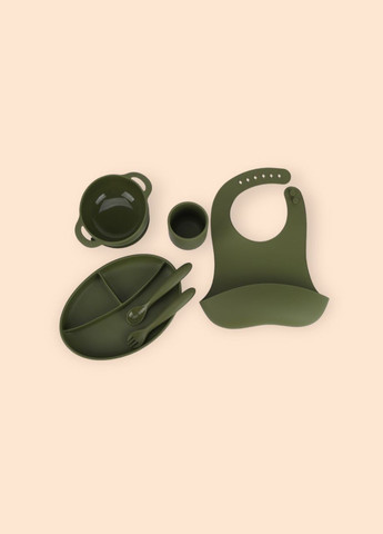 Набір силіконового посуду для першого прикорму дітей, 6 предметів, Olive oldbro (330766684)