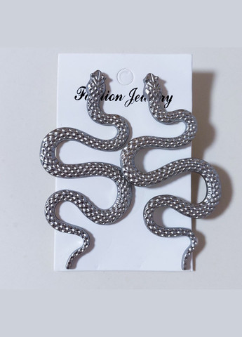 Серьги Змея большие висячие MK1296 серебристый DeKolie (314827575)