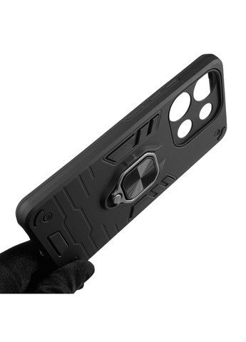 Чохол для телефона Pop 7 (BF6) броньований з магнітним кільцем-тримачем на техно поп 7 чорний Tecno (366230311)