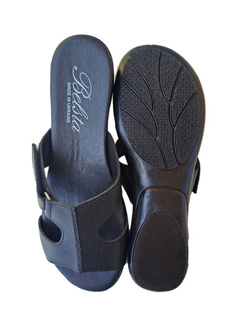 Черные шлепанцы женские из экокожи Белста