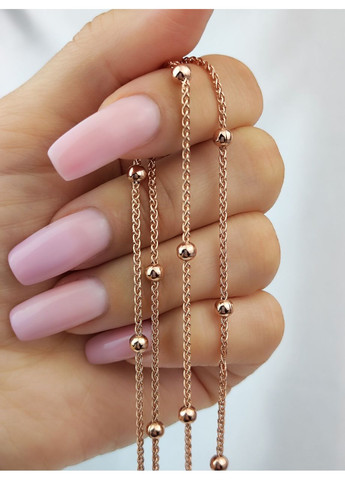 Срібний ланцюжок 925 проби в позолоті з кульками 45 см No Brand (366882886)