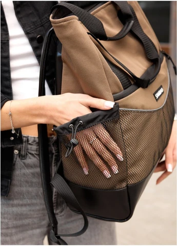 Жіноча сумка-рюкзак з екошкіри Shopper хакі Sambag (313401182)