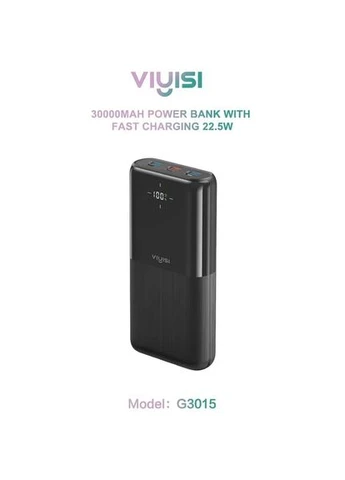 Powerbank G3015 30000 mAh Черный (X001XFVS1J) VIYISI (379853974)