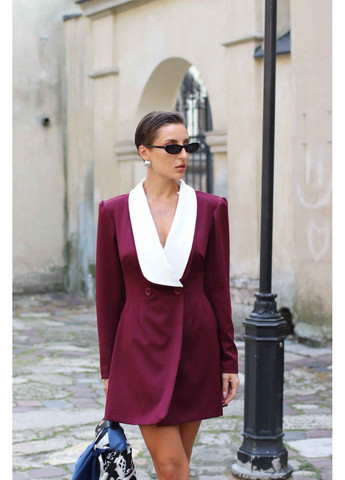 Бордова коктейльна сукня-жакет жіноча міні emily бордова сукня-жакет Handy Wear однотонна