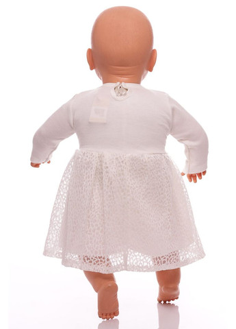 Бежевое платье с длинным рукавом интерлок с розочкой молочное 68 см (30758) BABYKROHA (323469956)