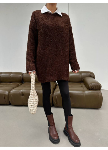 Коричневий демісезонний светр оверсайз – замір в описі DK/DL Мода без кордонів
