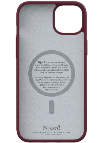 Чехол накладка Suede MagSafe Case Red для iPhone 15 Plus (NA52SU11) Njord (302652150)