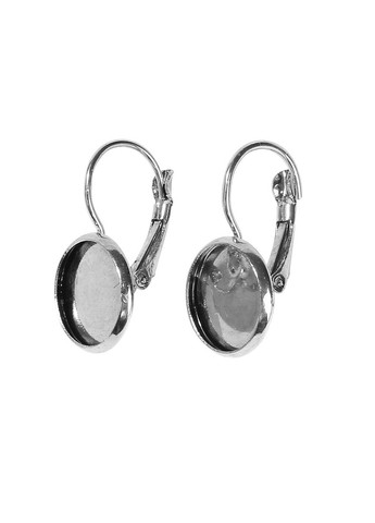 Основи для сережок Швензи з замком основа під вставку 12 мм Сталистий 26 мм x 14 мм Ціна за 1 шт Finding (329202898)