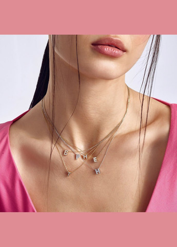 Колье с буквой А в красном золоте (фианиты) кол01255А 44 42 Oniks (264644174)