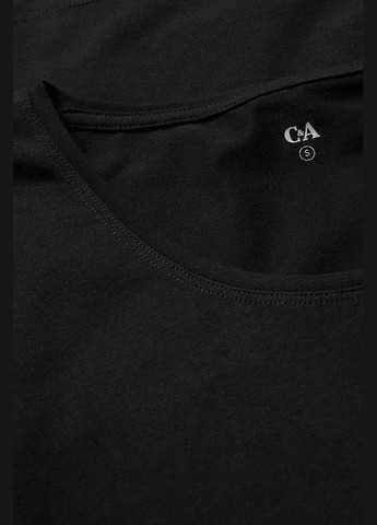 Чорна всесезон футболка з бавовни C&A