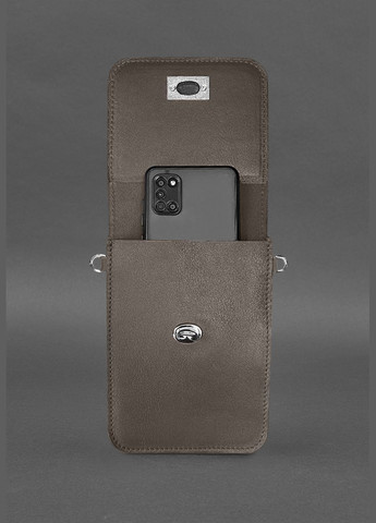 Кожаная сумка для телефона Tina Темно-бежевая (A-029126) BlankNote (330144510)