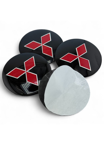 1 штука Наклейка з логотипом Міцубісі 56 мм алюмінієві Чорна з червоним логотипом No Brand (364959008)