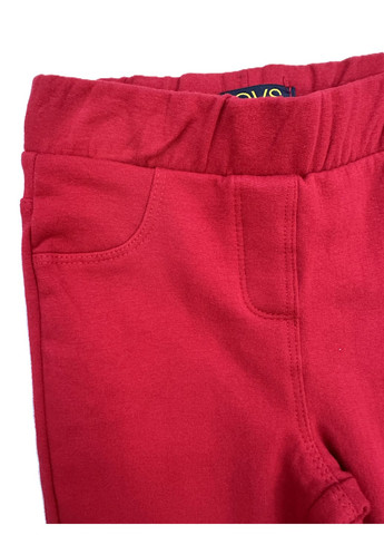 2000-533 Штани-джегінси трикотажні утеплені для дівчинки червоні 104см OVS (319840160)