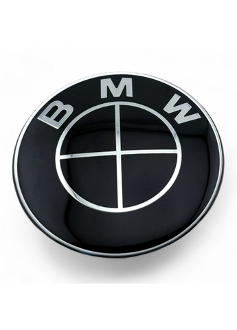 Наклейка с логотипом БМВ 65 мм алюминиевые Черный логотип 4 штуки. BMW (354698556)
