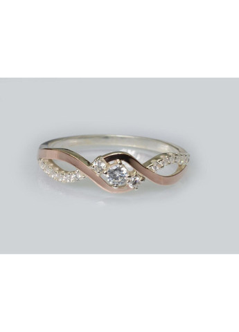 Срібна каблучка з золотими вставками Silver Style (367112190)